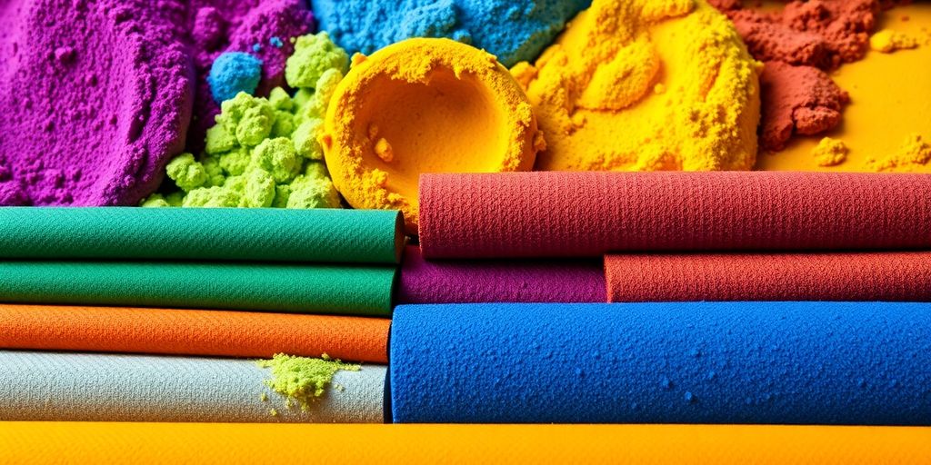 Verschiedene industrielle Pulverlacke in lebhaften Farben.